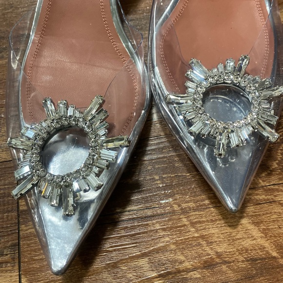 Beautiful  pre owned transparent glass sandals Amina Muaddi shoes - Picture 11 of 12
